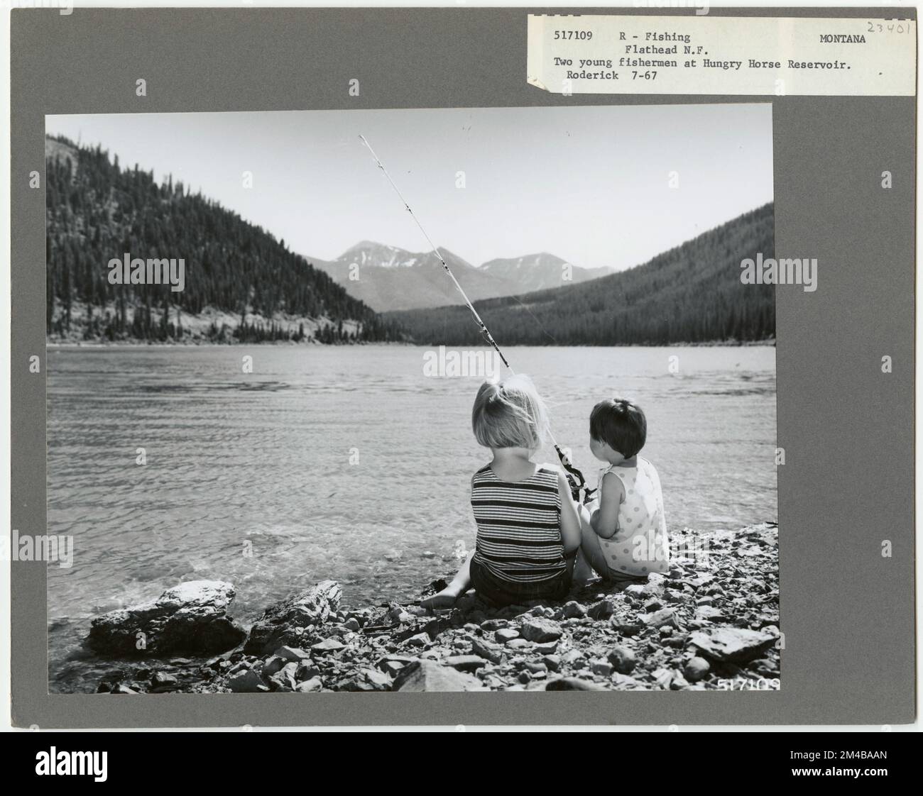 Fishing - Montana. Photographs Relating to National Forests, Resource Management Practices, Personnel, and Cultural and Economic History Stock Photo