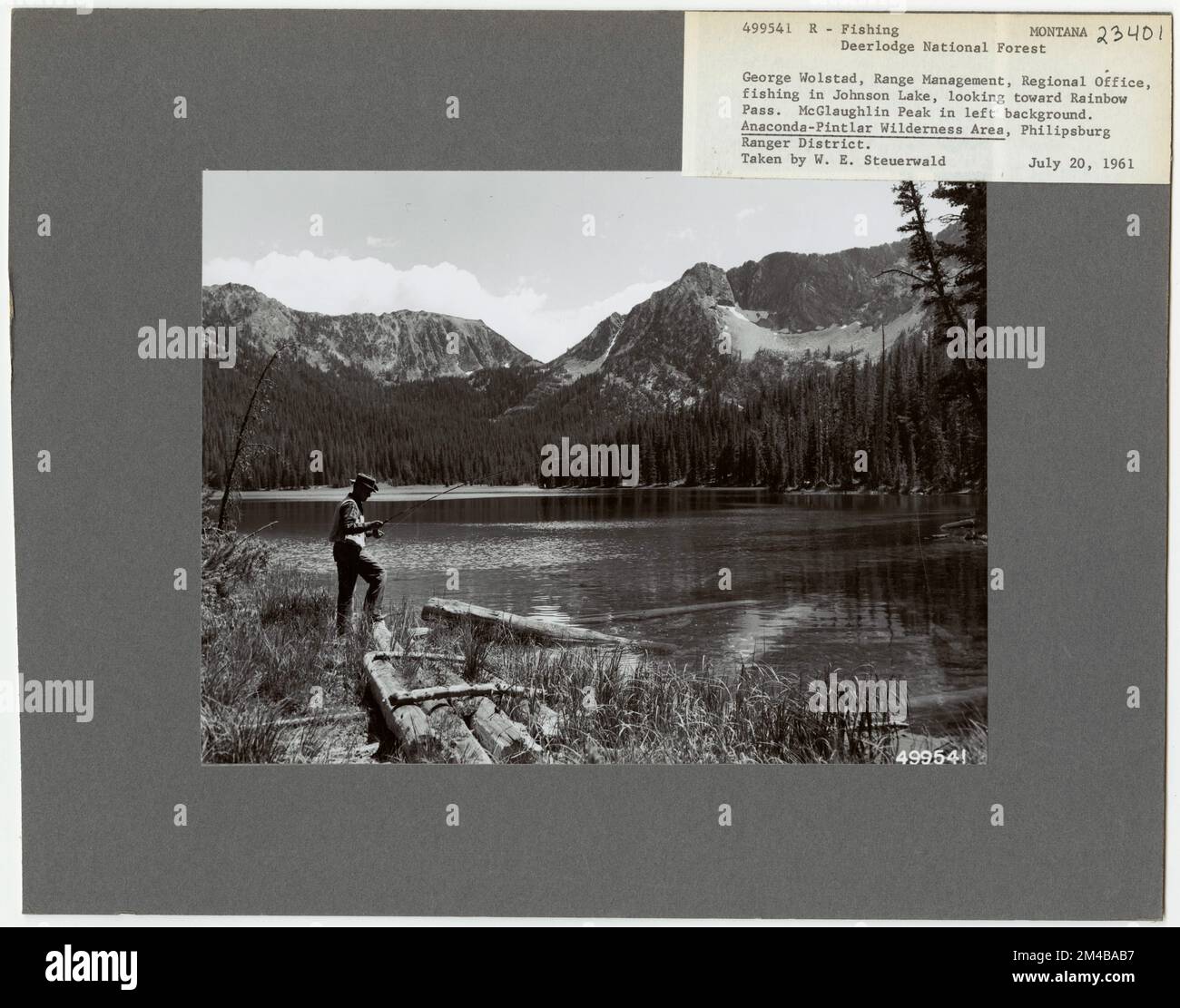 Fishing - Montana. Photographs Relating to National Forests, Resource Management Practices, Personnel, and Cultural and Economic History Stock Photo