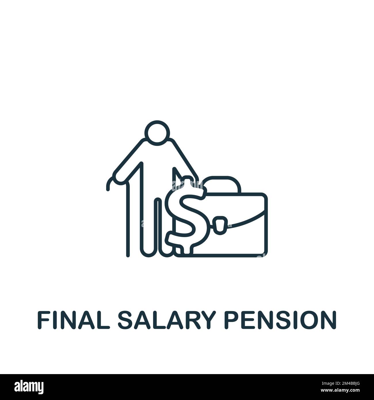 Final Salary Pension icon. Monochrome simple Policy icon for templates
