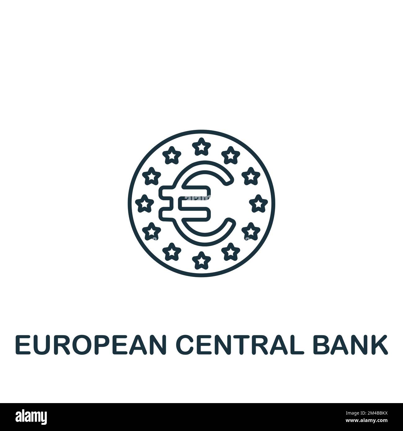 European Central icon. Monochrome simple Policy icon for templates, web design and infographics Stock Vector