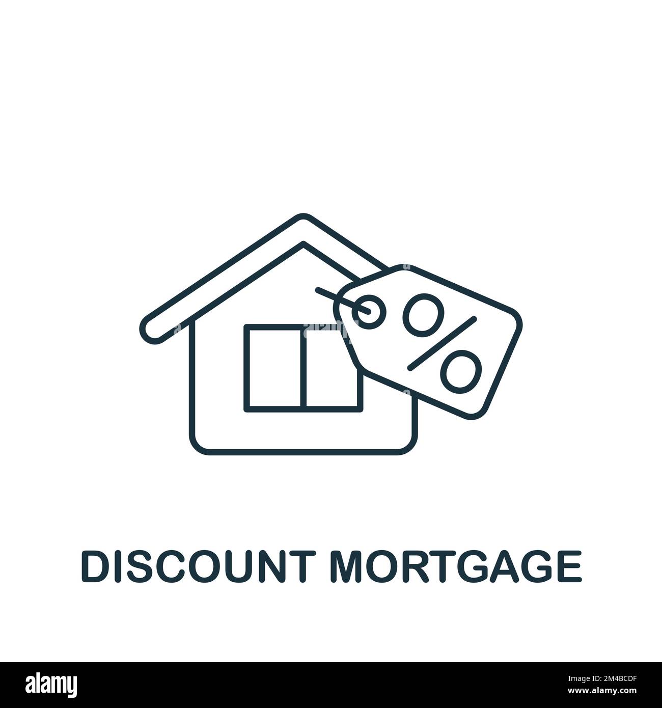 Discount Mortgage icon. Monochrome simple Policy icon for templates, web design and infographics Stock Vector
