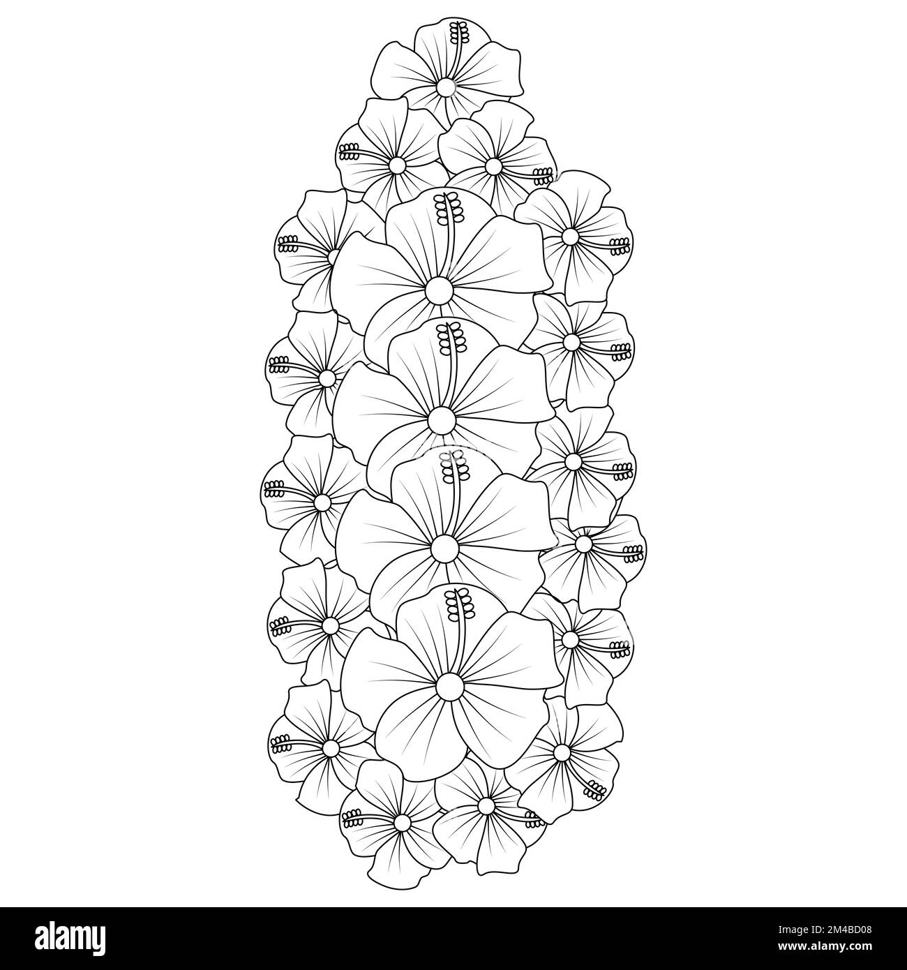 hibiscus syriacus flower or common hibiscus flower coloring page of ...