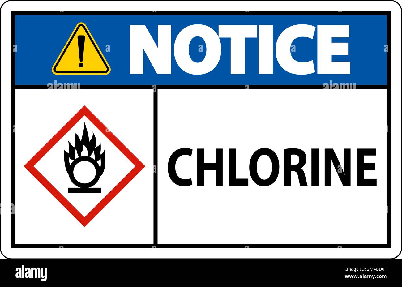 Notice Chlorine Oxidizer GHS Sign On White Background Stock Vector ...