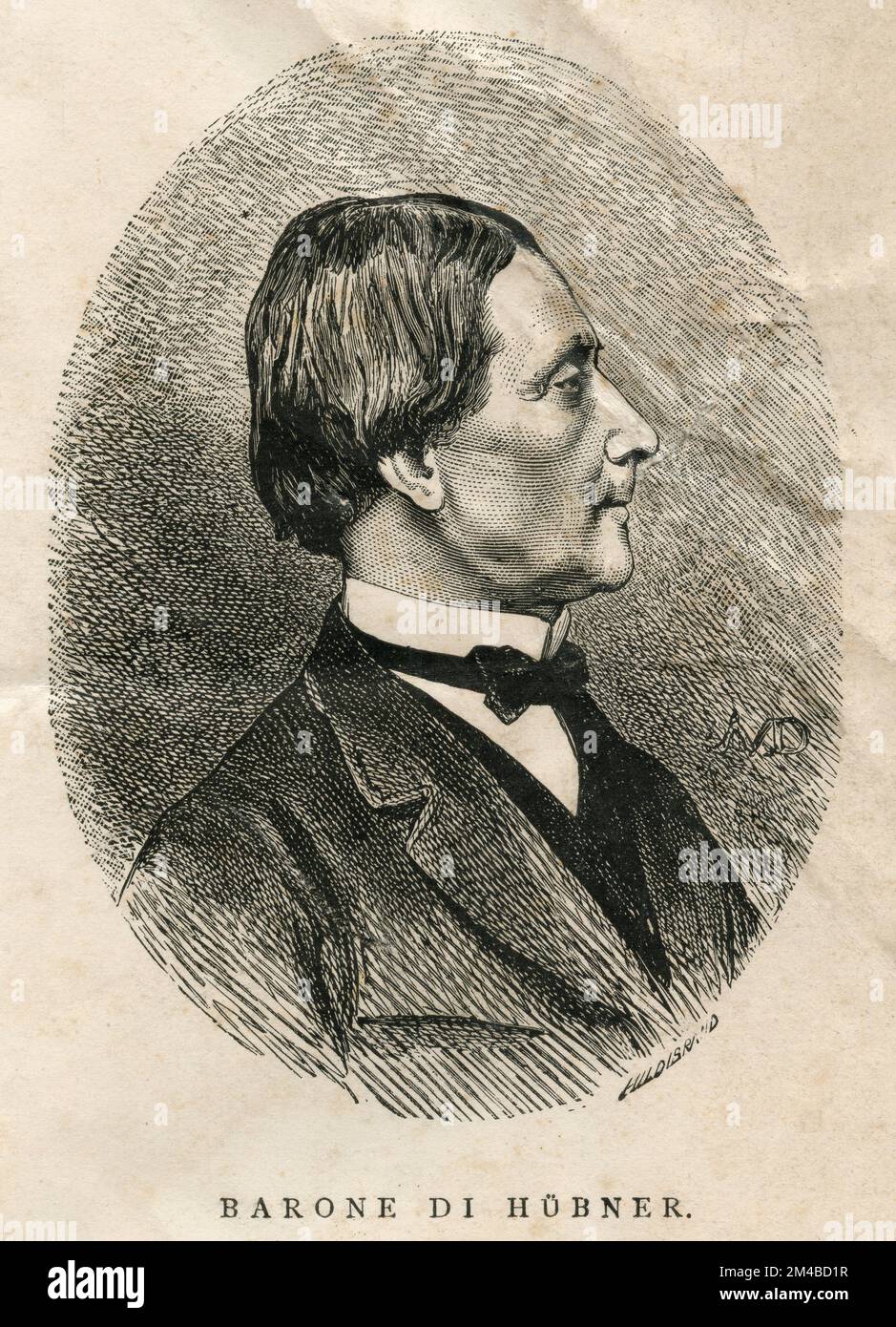 Portrait of Baron Joseph Alexander Hubner, illustration, 1871 Stock Photo