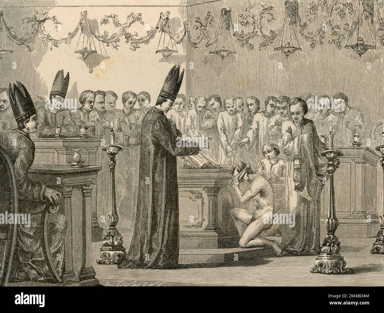 Mormon Baptism, USA, illustration 1871 Stock Photo Alamy