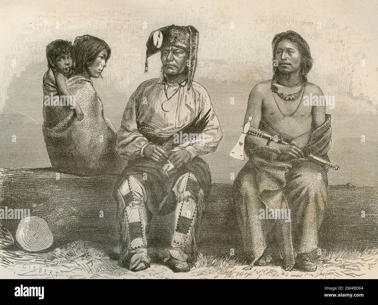 Pawnee Indian people, USA, illustration 1871 Stock Photo Alamy