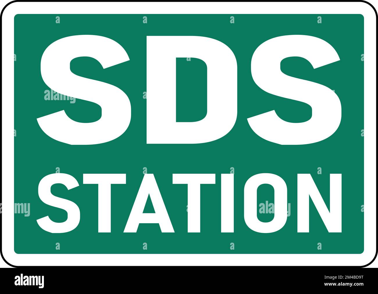 Symbol SDS Station Sign On White Background Stock Vector