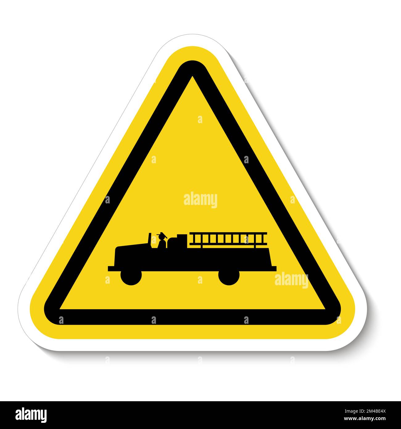 Emergency Vehicle Crossing Sign On White Background Stock Vector