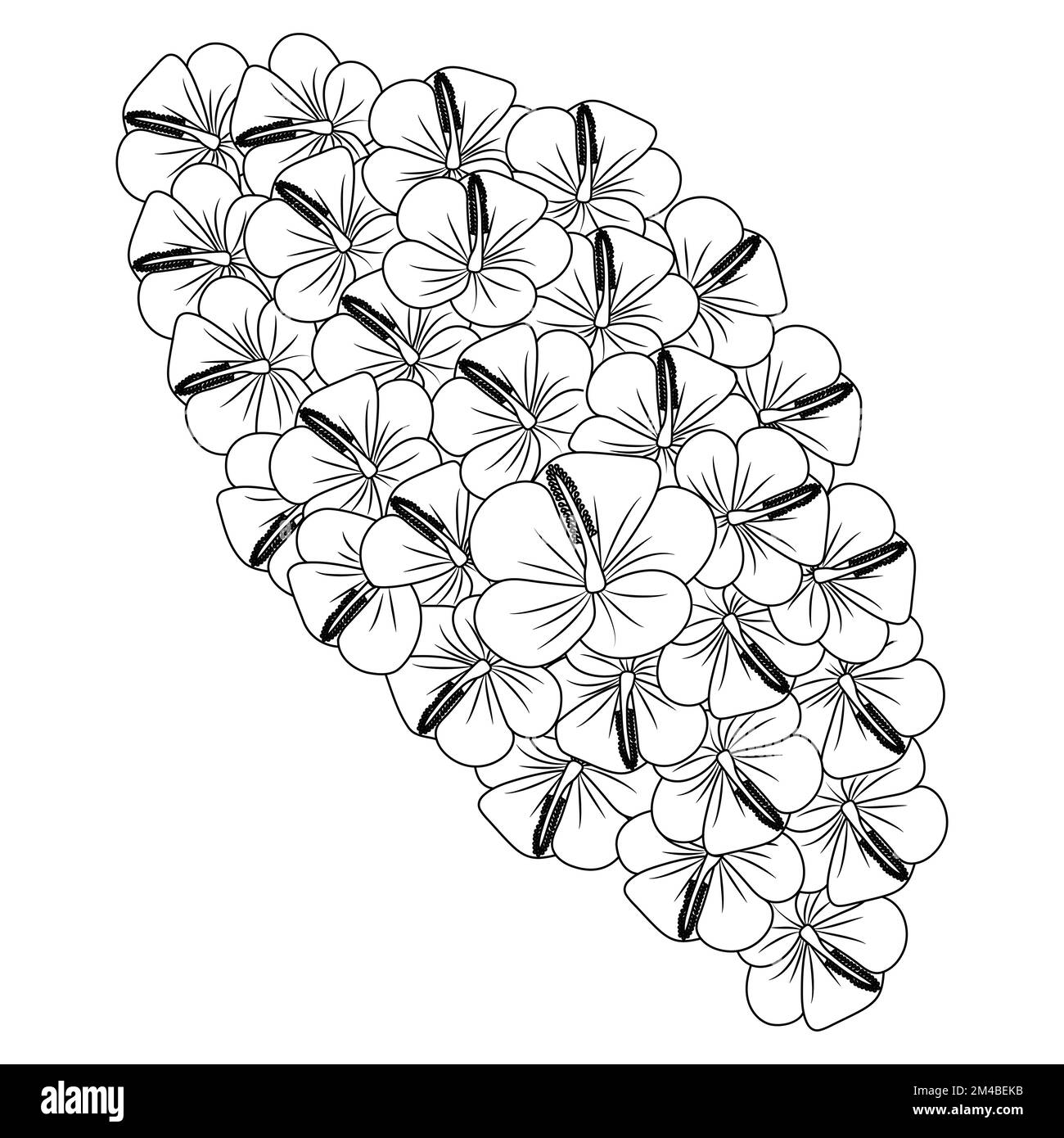 hibiscus syriacus flower or common hibiscus flower coloring page of ...