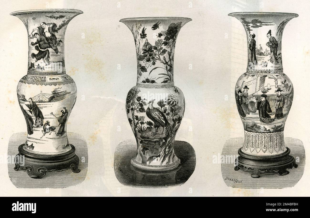 Porcelain Chinese vases, China, illustration 1871 Stock Photo Alamy