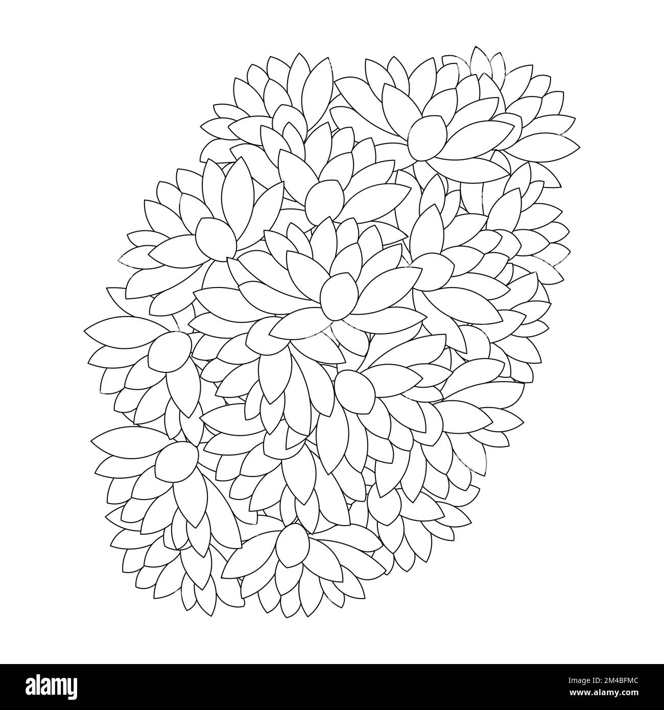 lotus flower coloring page of simplicity artistic drawn with blossom flower on isolated background Stock Vector