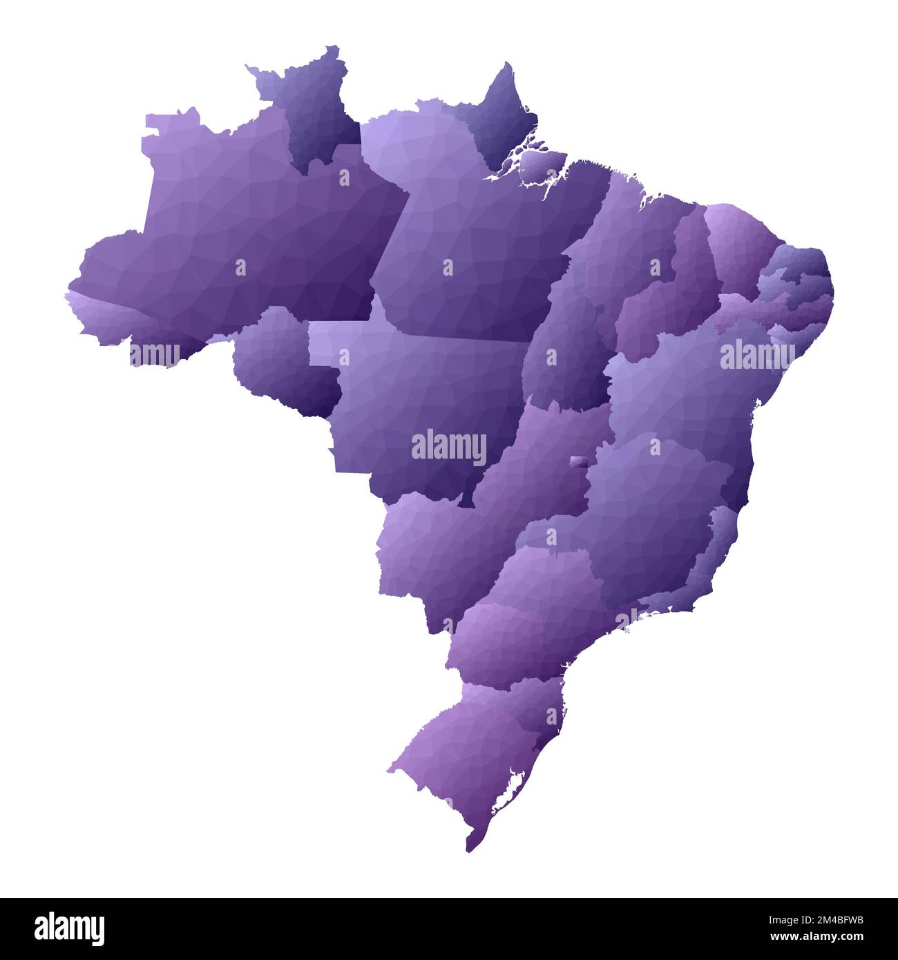 Brazil map. Geometric style country outline. Decent violet vector  illustration Stock Vector Image & Art - Alamy
