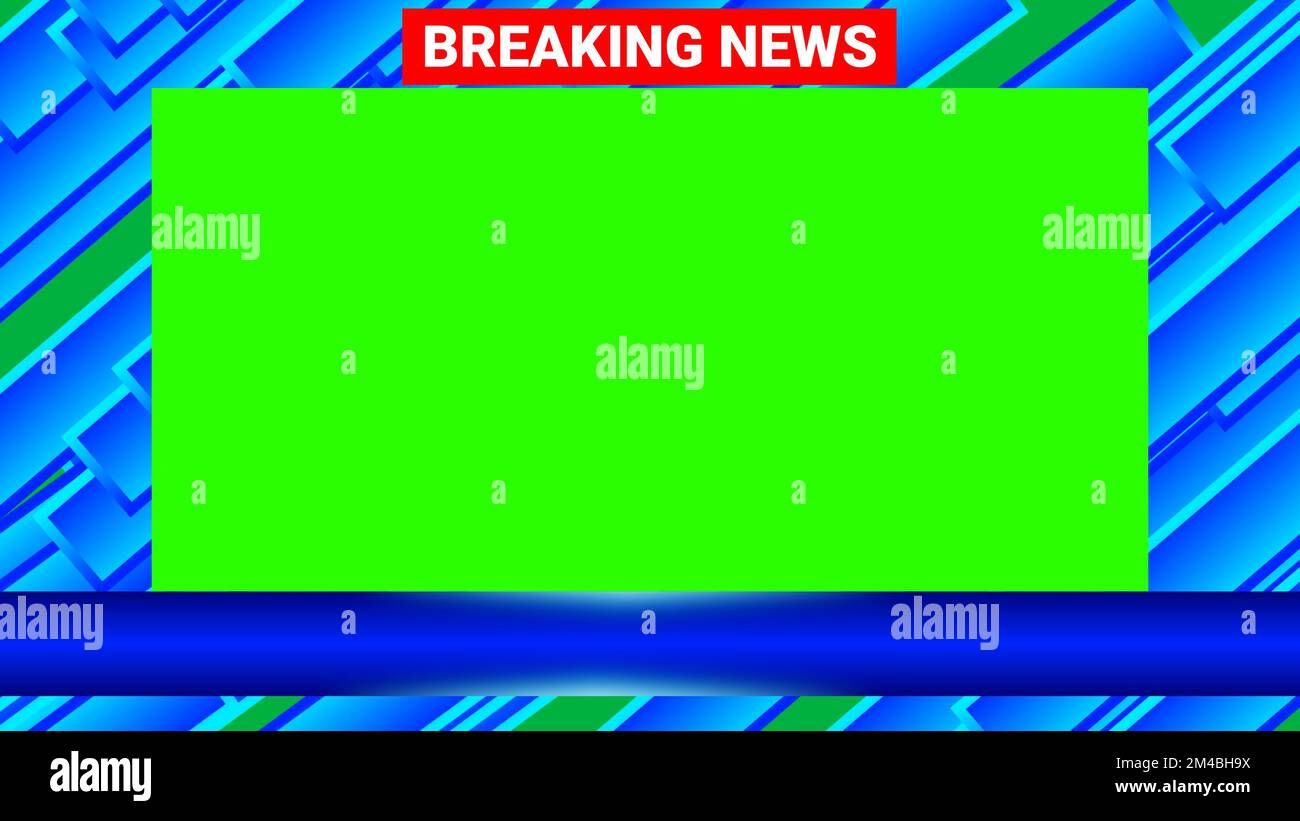 breaking news background with green screen animation Stock Photo - Alamy