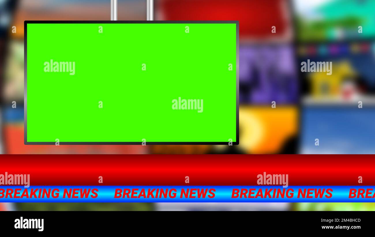news green screen background illustration image on blur background. concept  for daily news updates Stock Photo - Alamy