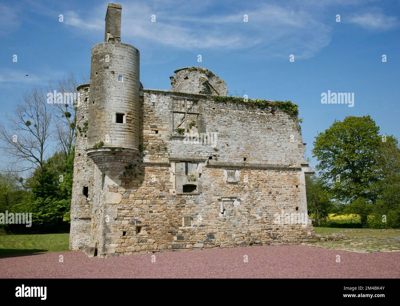 Inside the grounds of Chateau de Montfort, Saint-Lo, Normandy, France, Europe Stock Photo