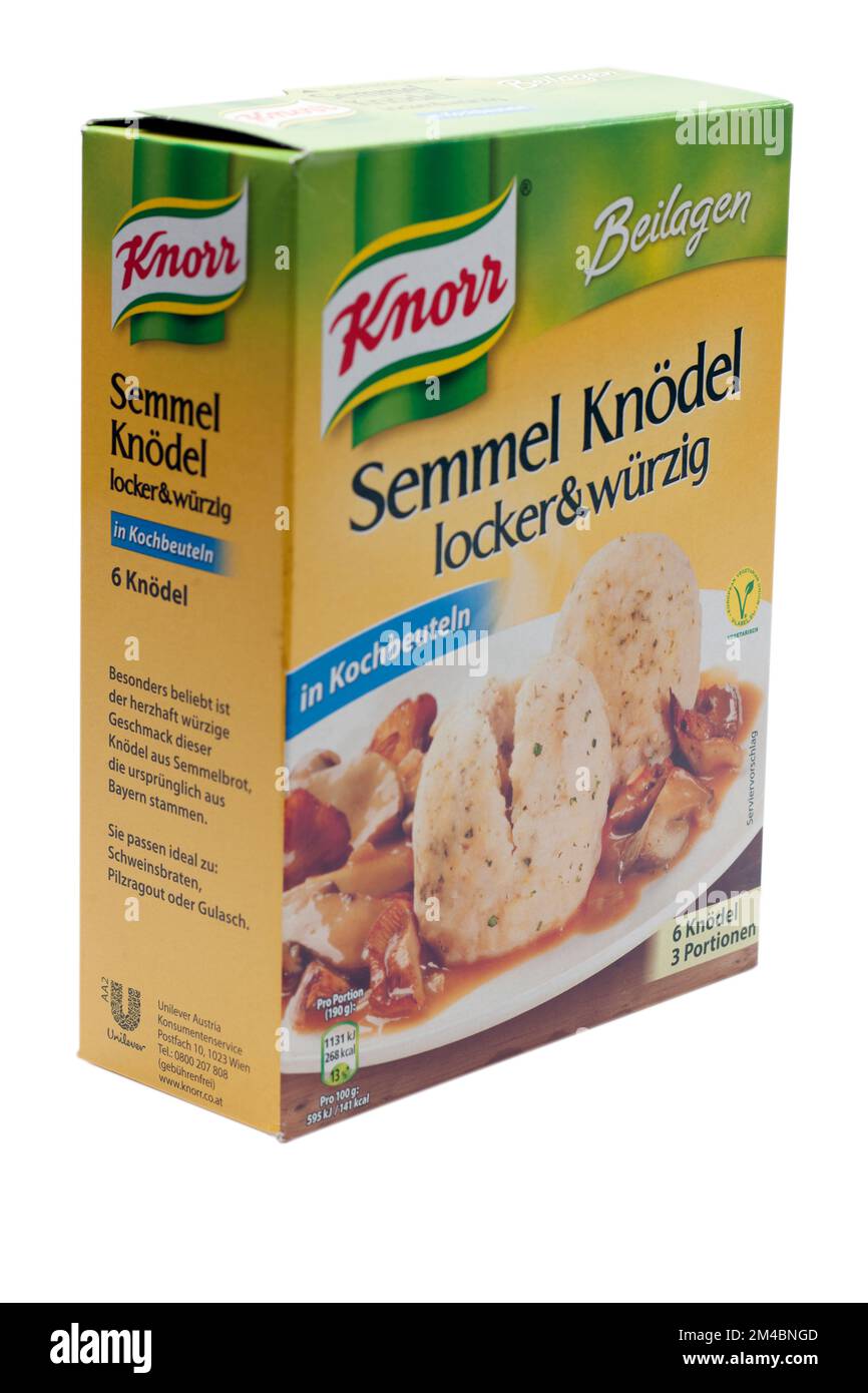 Box of Knorr Semmel Knodel Dumplings Stock Photo
