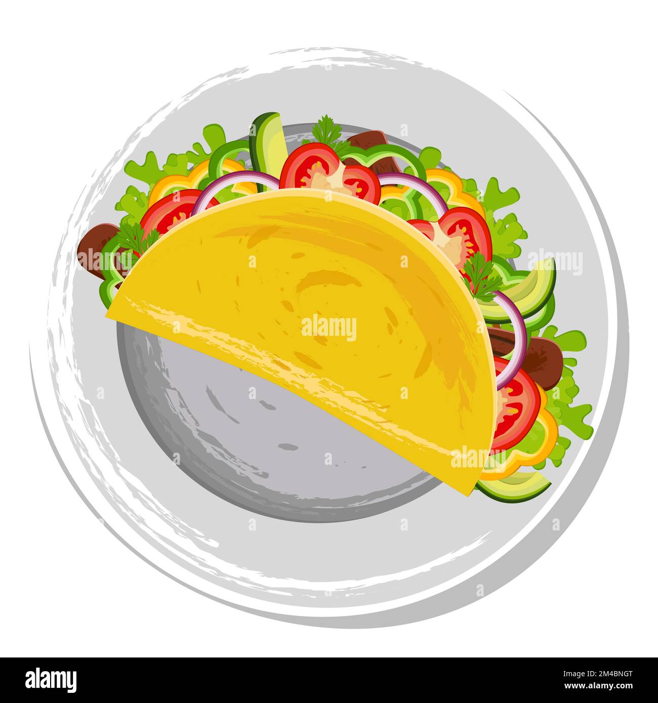 Tacos. Traditional Mexican fast food. Latin American cuisine. Stock Vector