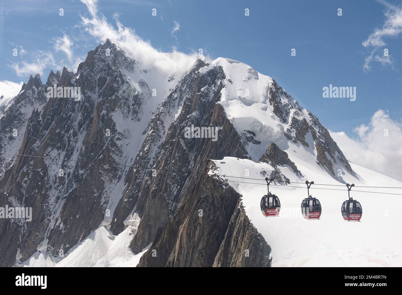 mont blanc du tacul and cable car aiguille du midi punta helbronner
