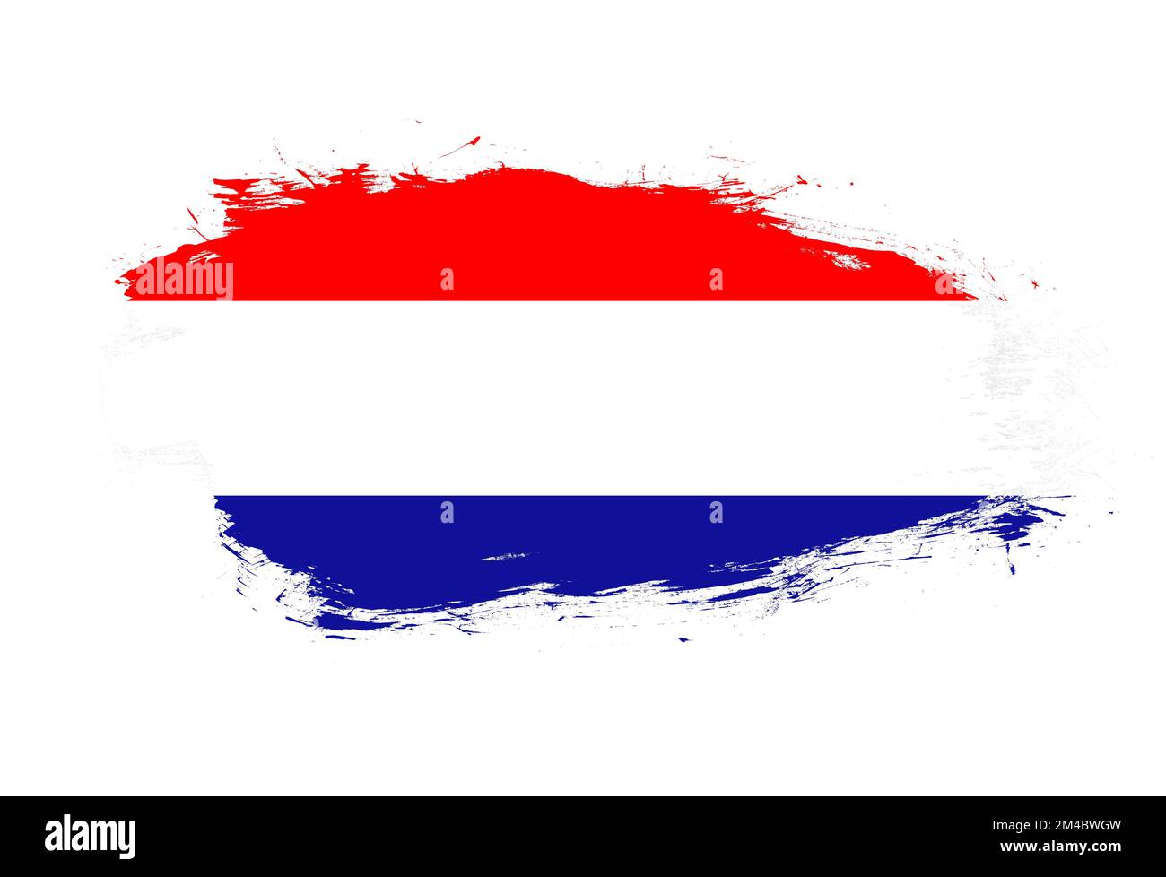 Flag of croatia on white stroke brush background Stock Photo