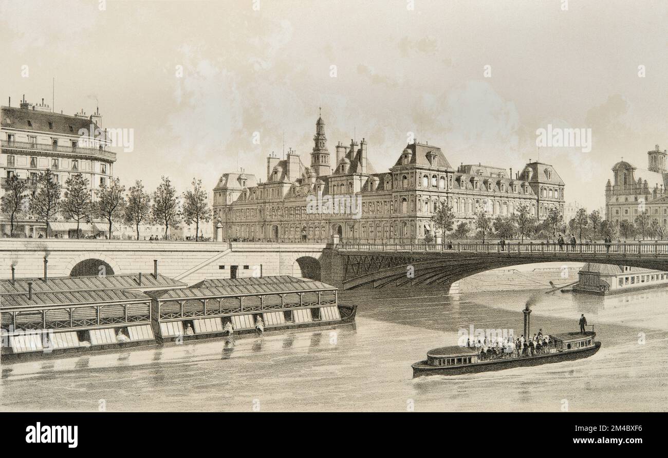 Paris City Hall in 1867 Stock Photo Alamy