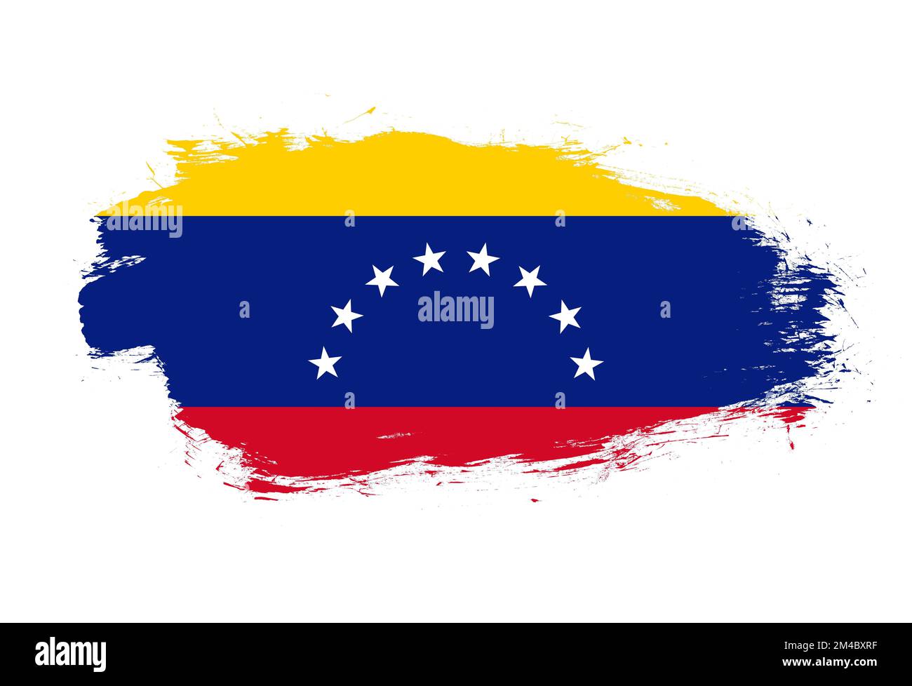 Flag of venezuela on white stroke brush background Stock Photo Alamy