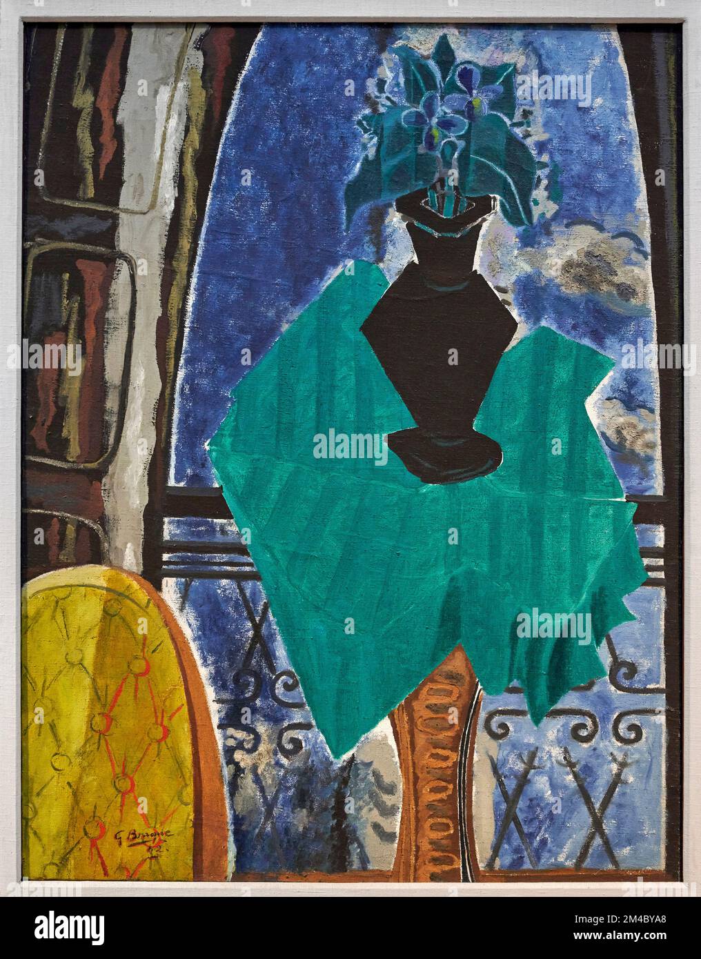 Le gueridon vert devant la fanetre   - olio su tela -   Georges Braque - 1942   - Milano, Italia, Pinacoteca di Brera Stock Photo