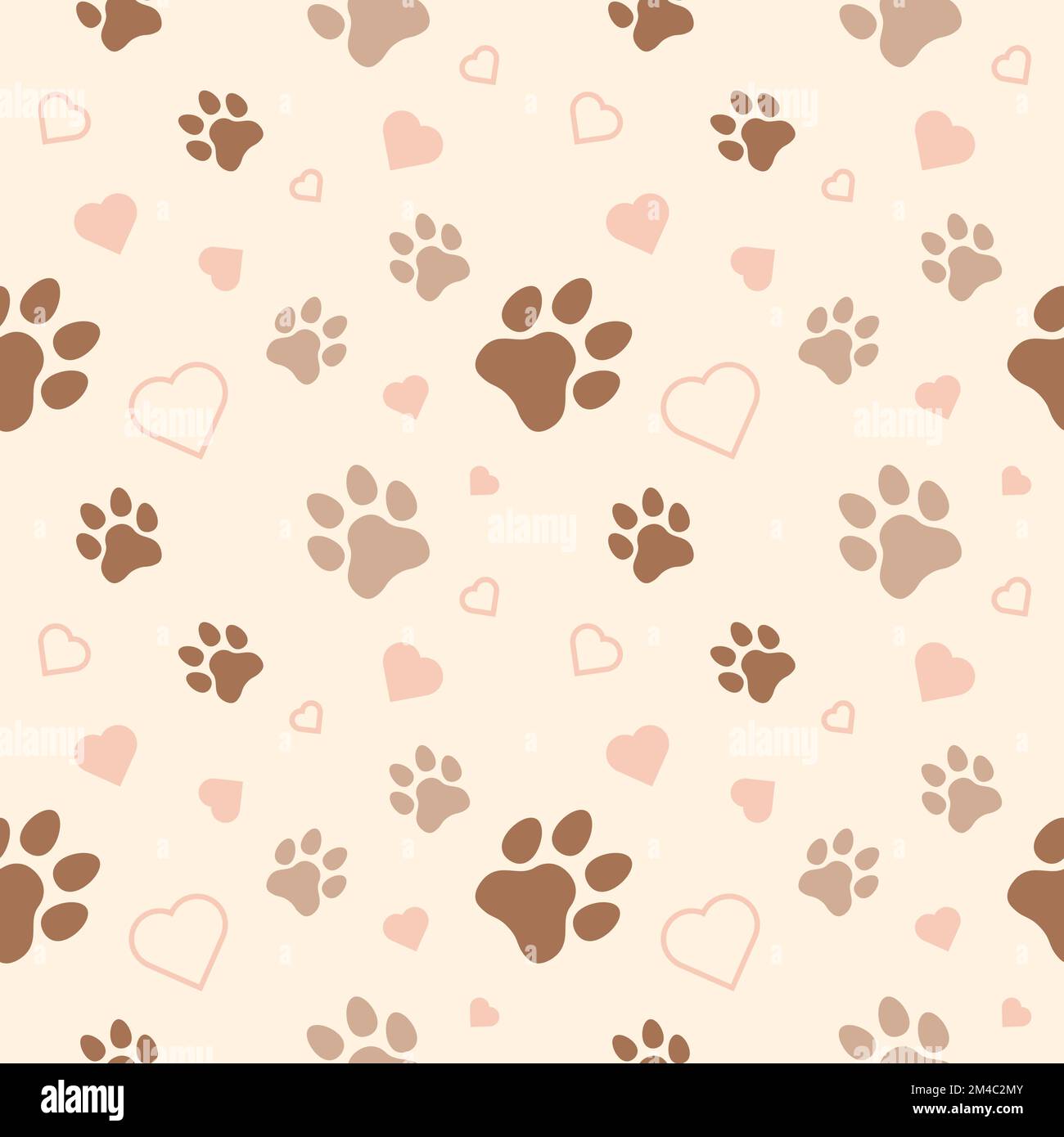 Paw seamless pattern vector doodle abstract dog and cat animal ...