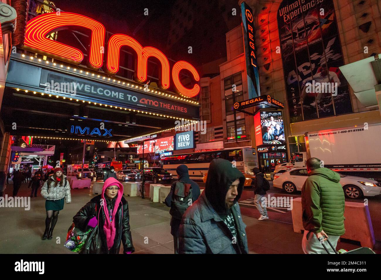 The Regal and AMC Empire 25 Cinemas in Times Square in New York on