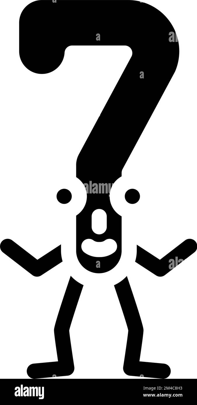 seven number character glyph icon vector illustration Stock Vector ...