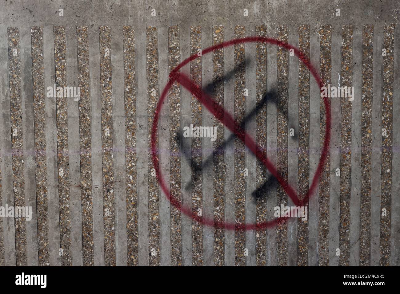 Anti-Nazi grafitti pictured on a wall in Portsmouth, Hampshire, UK. Stock Photo