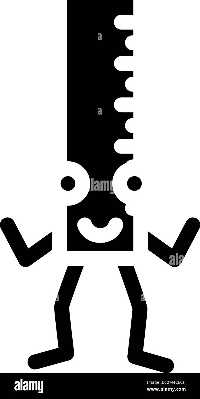 ruler school character glyph icon vector illustration Stock Vector ...