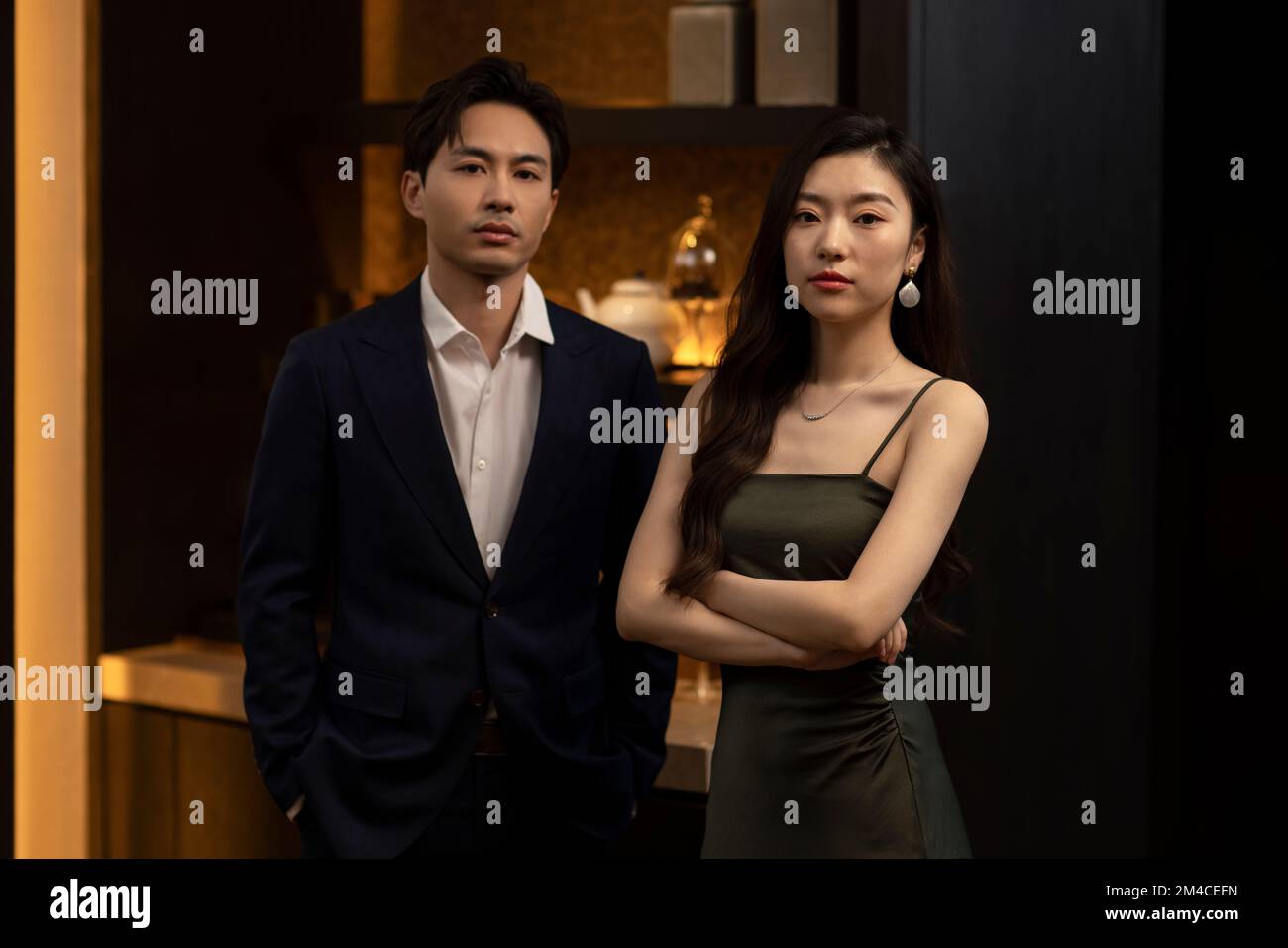 Portrait of elegant young Chinese couple Stock Photo - Alamy