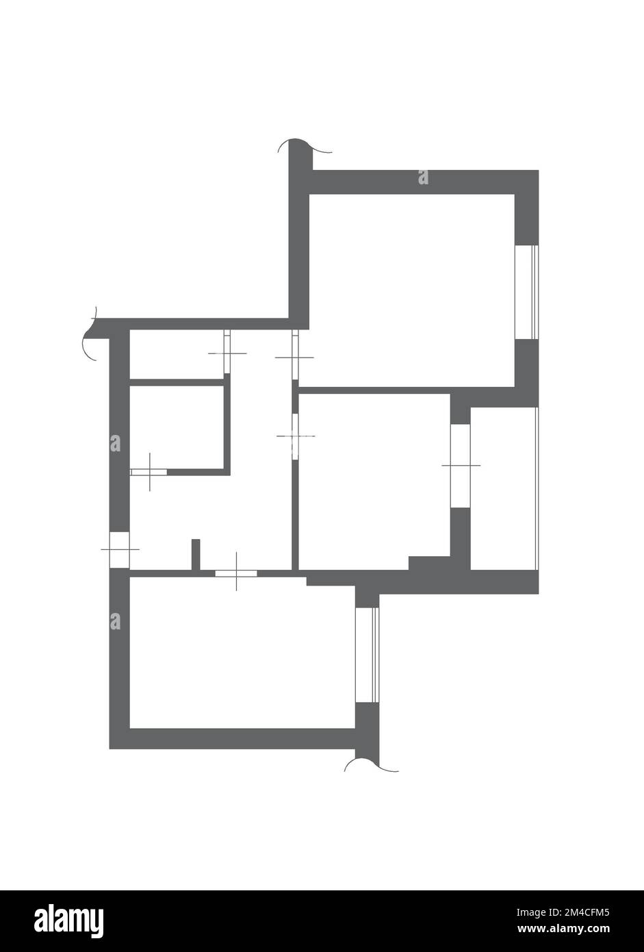 Floor plan icon House plan image Interior design top view. Stock Photo