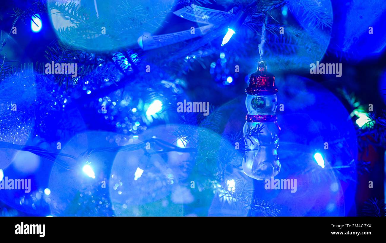 Christmas tree lights, ornaments, Greater Sudbury, Ontario, Canada