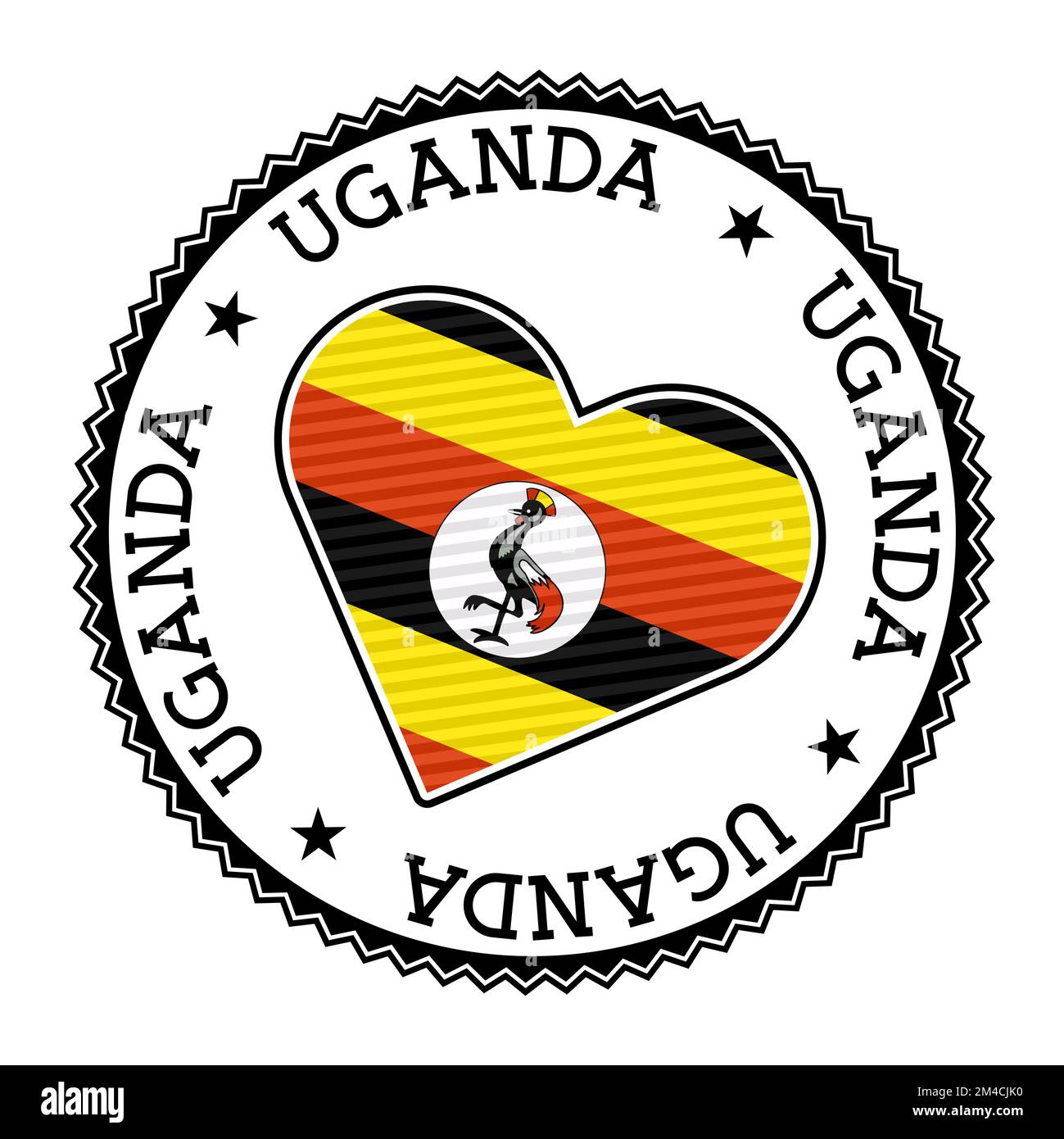 Uganda heart badge. Vector logo of Uganda trendy Vector illustration 