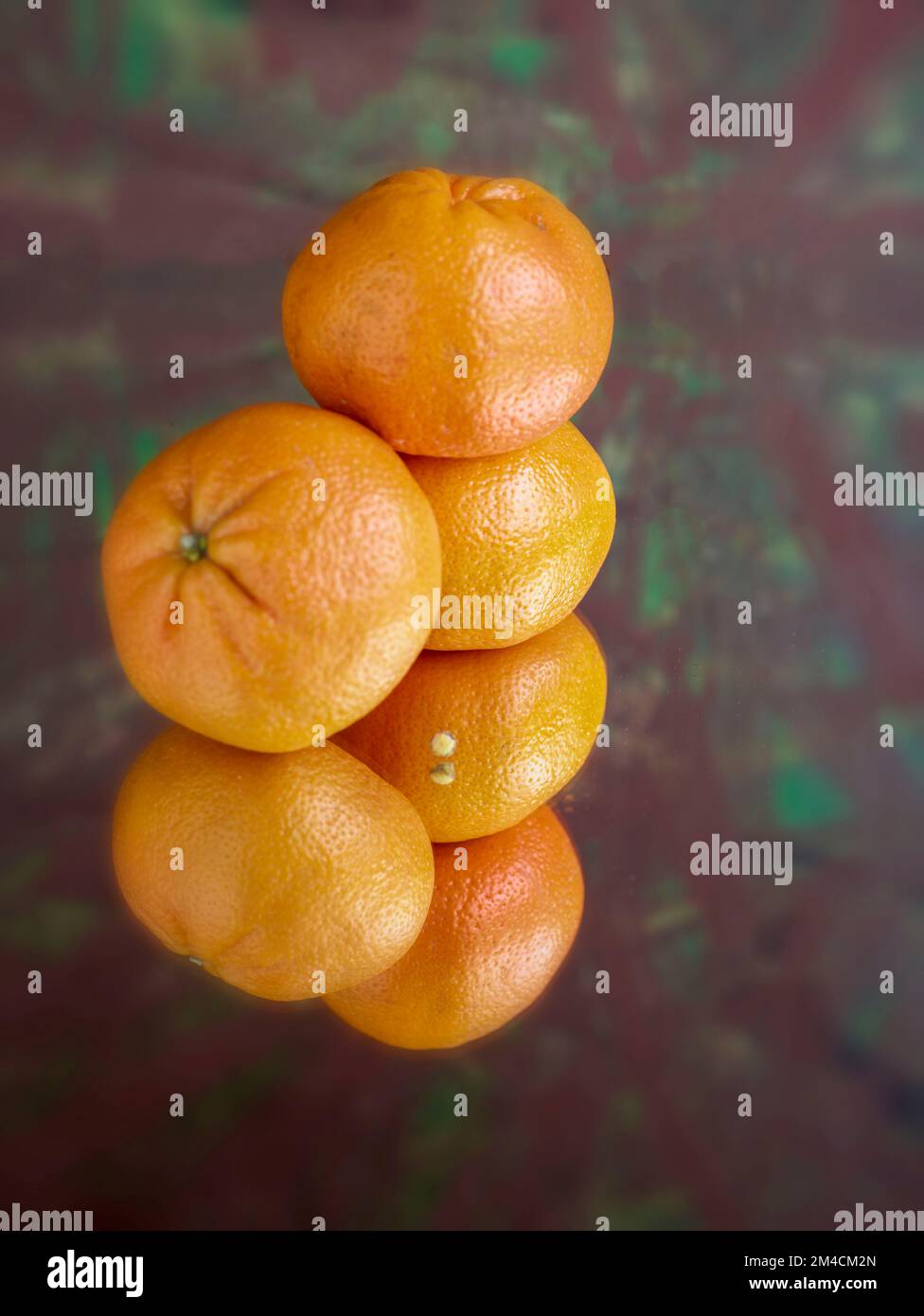 Easy peel sweet Tangerines on clean neutral background. Natural close ...
