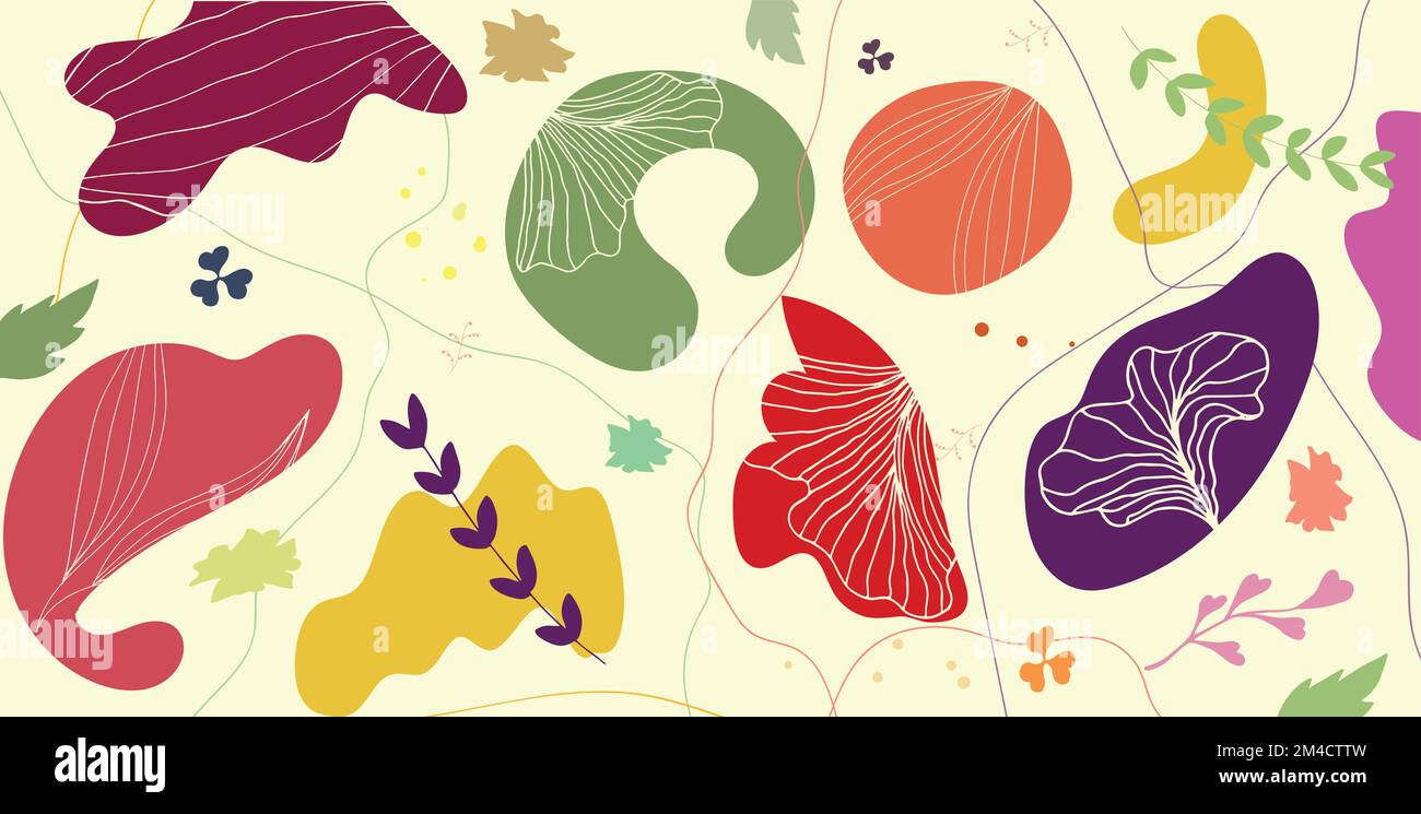 Abstract color background with different shapes and lines. Simple