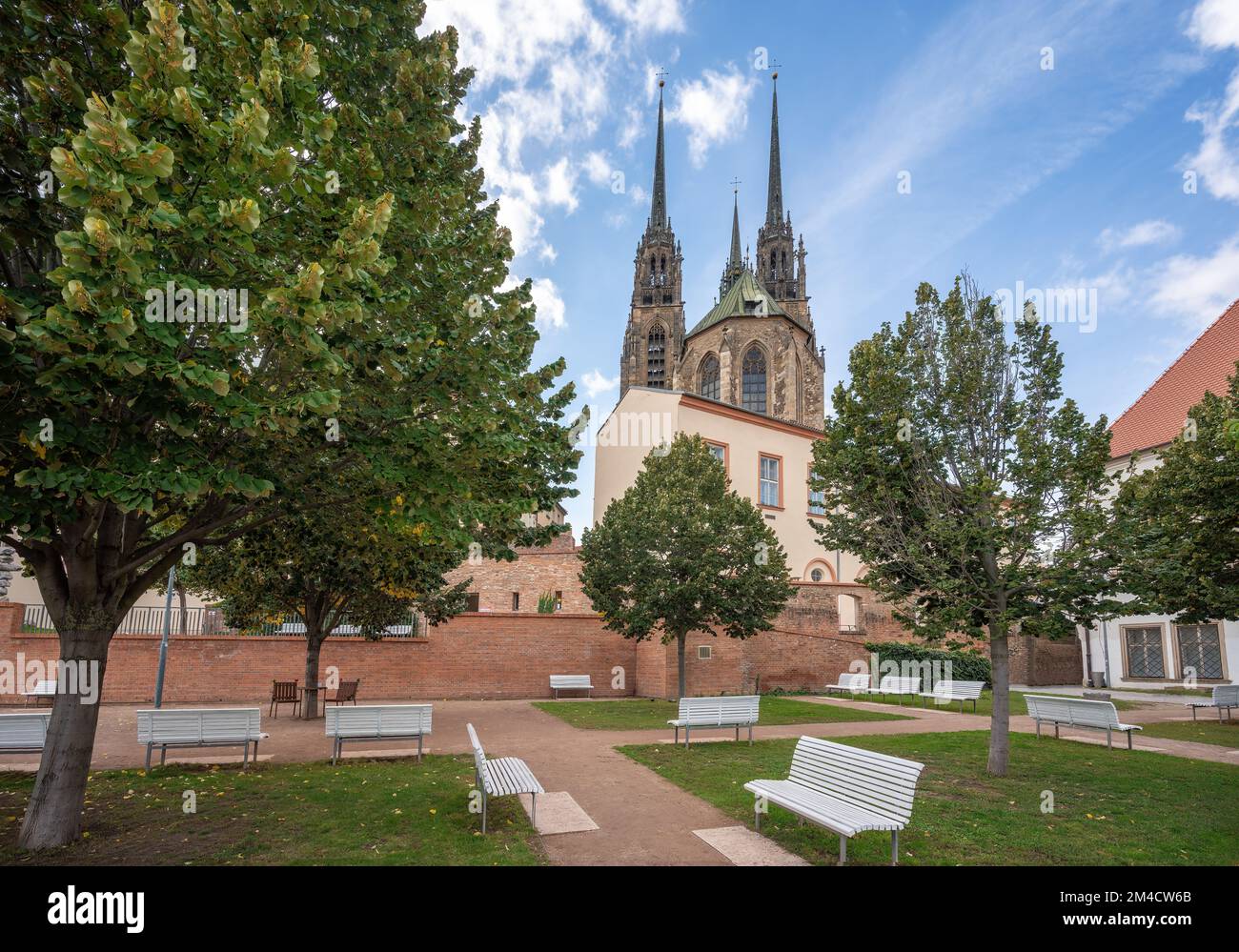 Capuchin Terraces and Cathedral of St. Peter and Paul - Brno, Czech Republic Stock Photo
