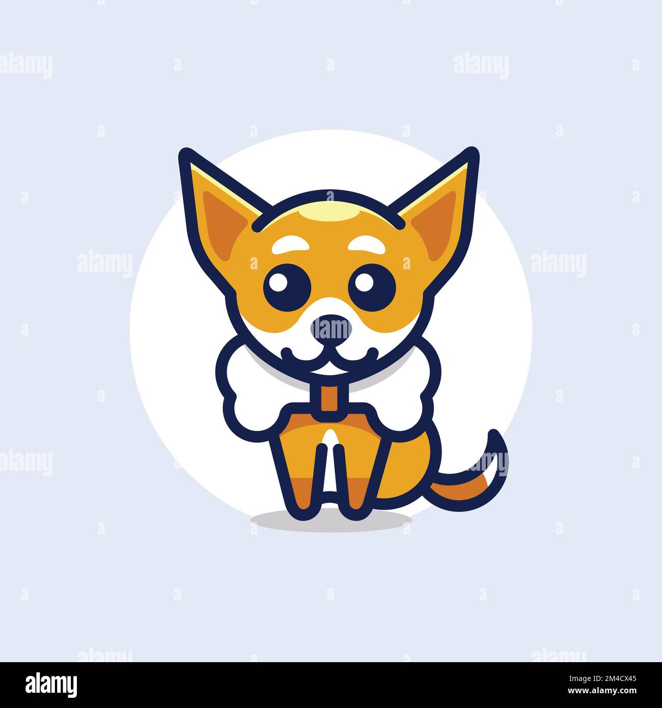 Cute Kawaii Puppy Dog Mascot Cartoon Logo Design Icon Illustration ...