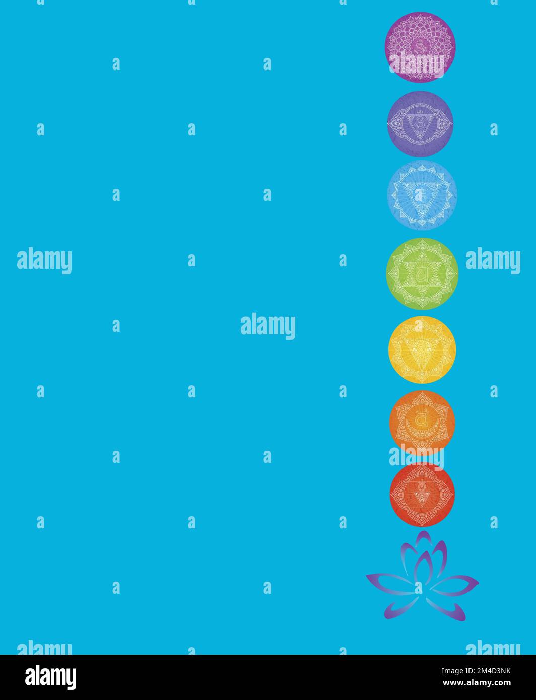 Chakra symbols and sacred geometry symbols isolated on color background ...