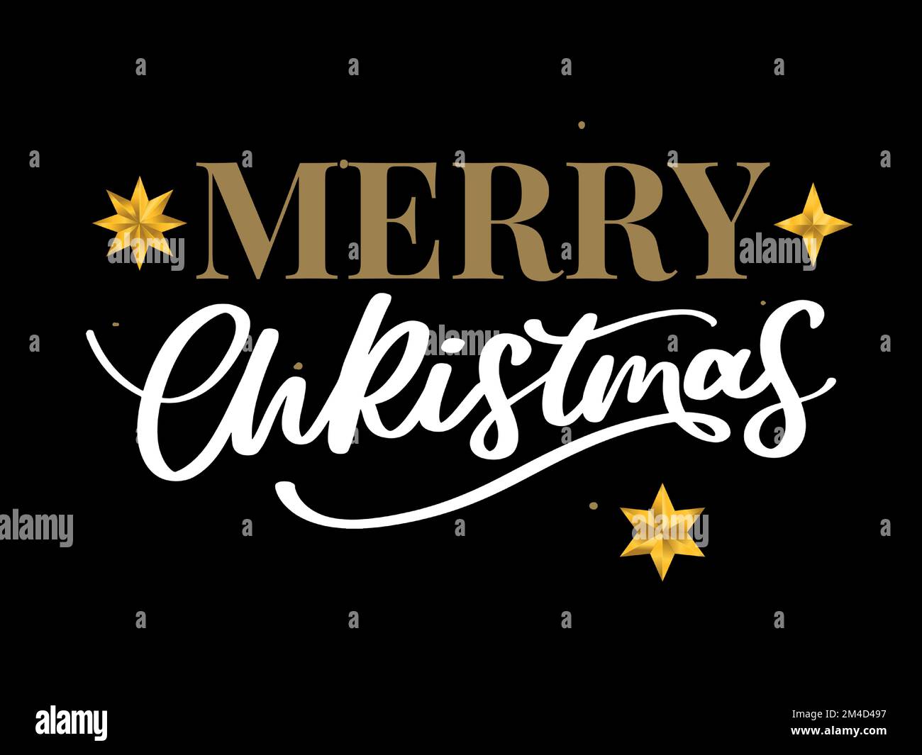Merry christmas hand lettering calligraphy isolated on white background ...