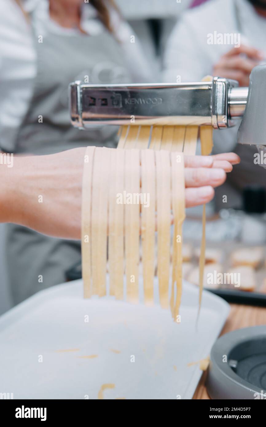 Cooking homemade pasta with your own hands. Cooking pasta at a cooking class Stock Photo Alamy