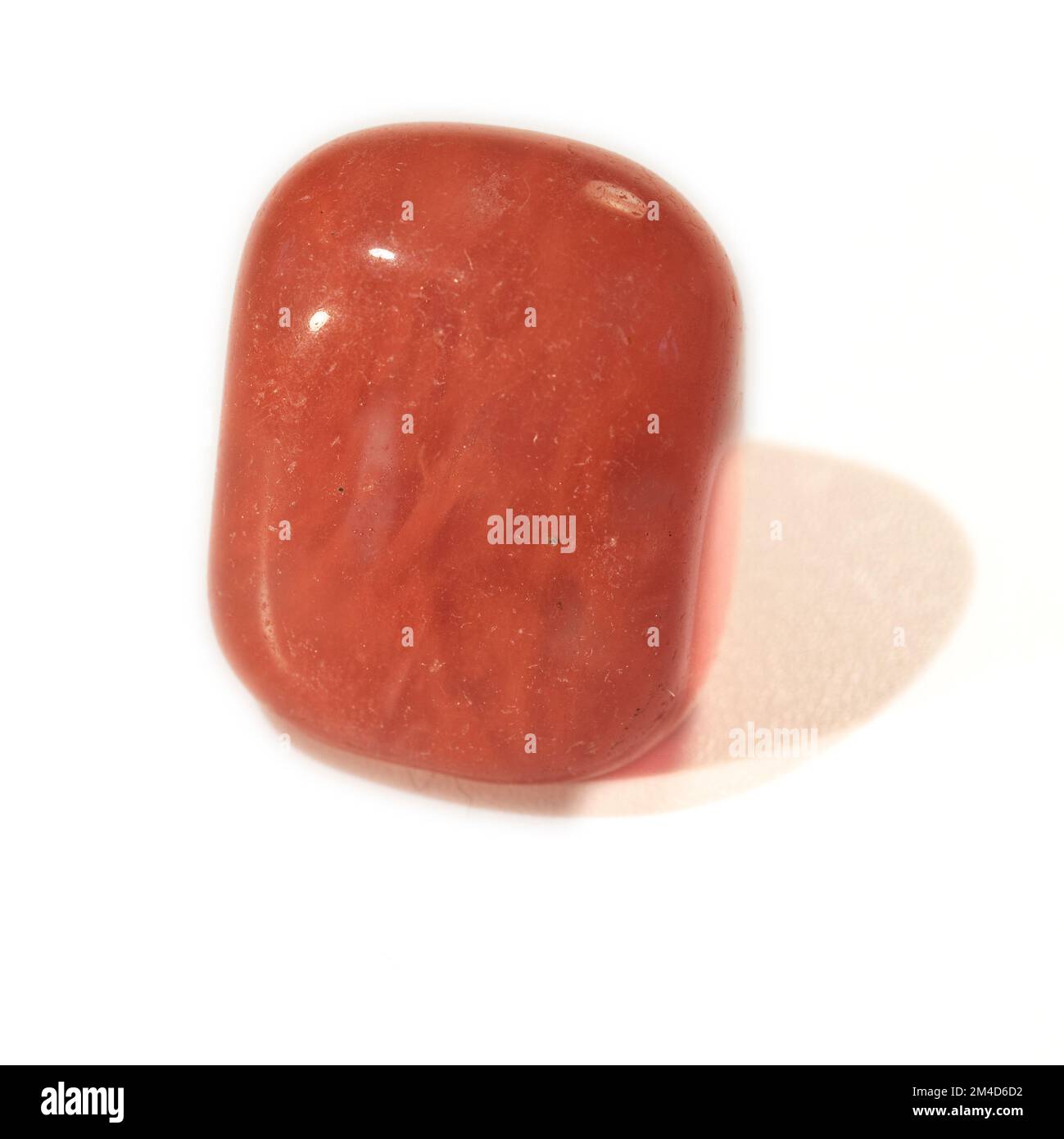 Macro close up colour photograph of 'Cherry Quartz' a semi precious