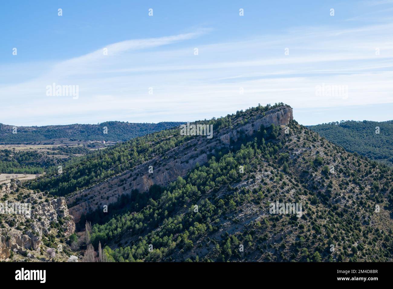 Mountain landscape in Valencia on a sunny day. Valencia - Spain Stock Photo