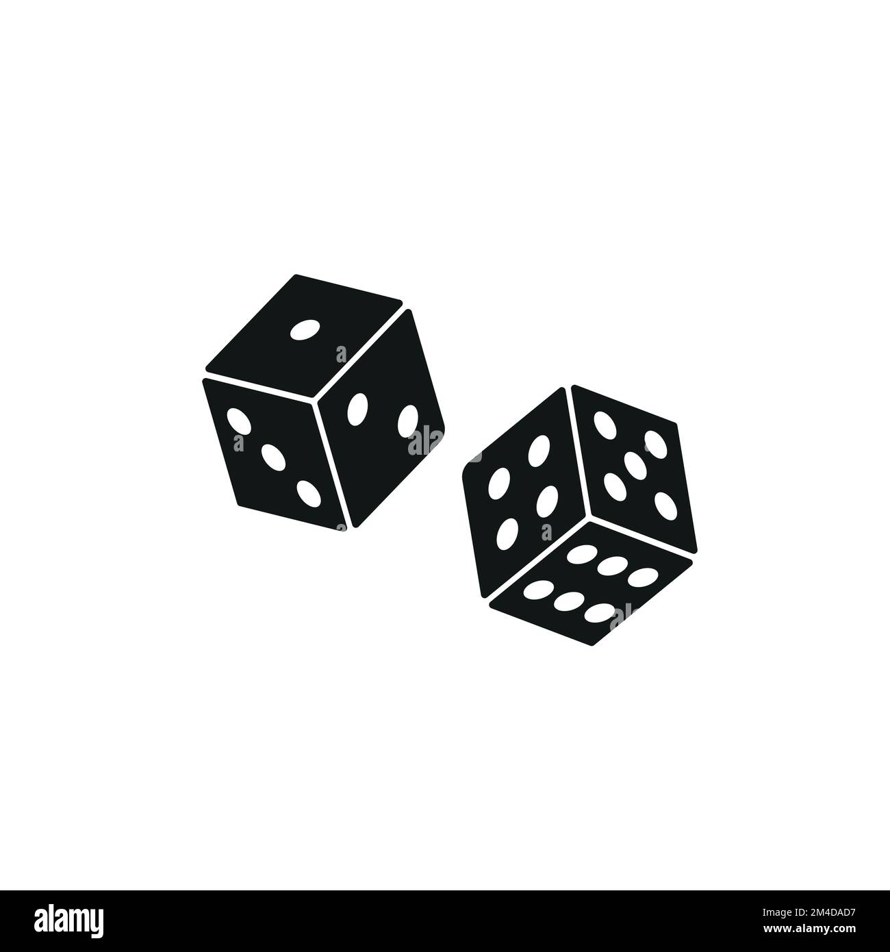 Vector Casino Dice of Authentic Icons. Vector rolling red dice set