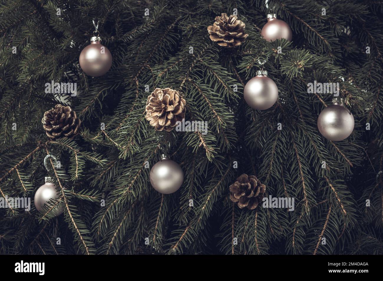 Christmas tree with Christmas balls wallpaper. Christmas tree as