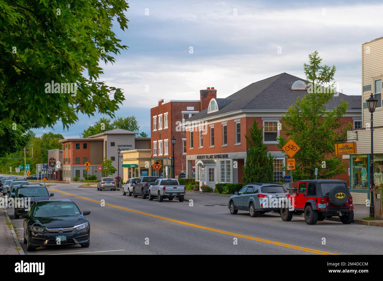 Historic commercial buildings on Main Street in town center of Plymouth