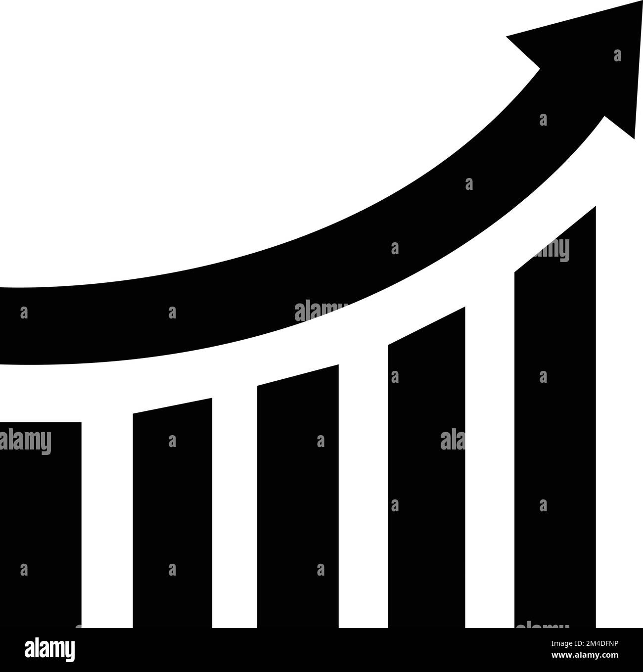 Growth icon. Profit growing icon. Growing graph symbol. Arrow graph. Finance bar chart. Increase progress Vector Stock Vector