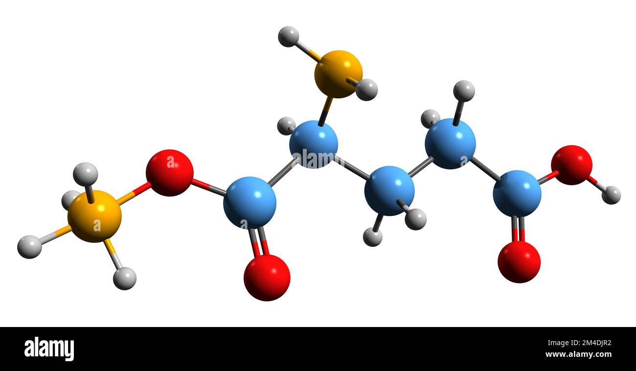 3D image of Monoammonium glutamate skeletal formula molecular
