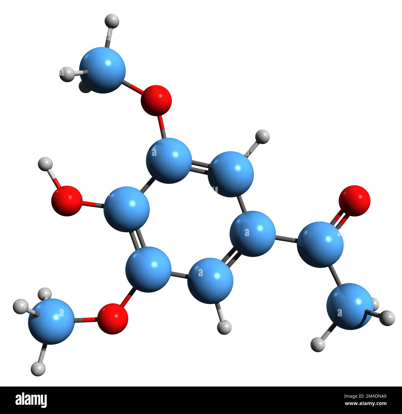 3D image of Syringaldehyde skeletal formula - molecular chemical structure of  phytochemical isolated on white background Stock Photo